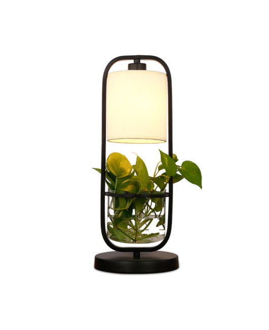 Creative plant desk lamp, American plant potted plant, bar counter, study room, bedroom bedside lamp, dining room, personalized green rose desk lamp