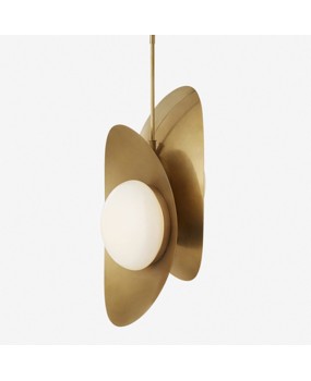 Creative metal design, postmodern pendant light, minimalist bedroom, bedside, living room, personalized dining room, small gold ingot pendant light