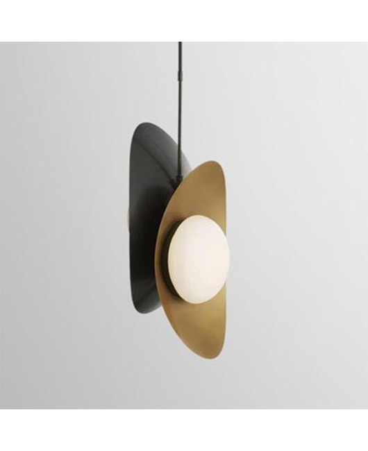 Creative metal design, postmodern pendant light, minimalist bedroom, bedside, living room, personalized dining room, small gold ingot pendant light