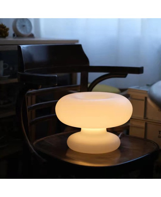 Danish vintage LED desk lamp, postmodern Bauhaus study decoration glass, orange bedroom headboard glass desk lamp