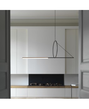 Nordic creative personality LED one line long pendant lamp designer decoration model room restaurant tea study lighting