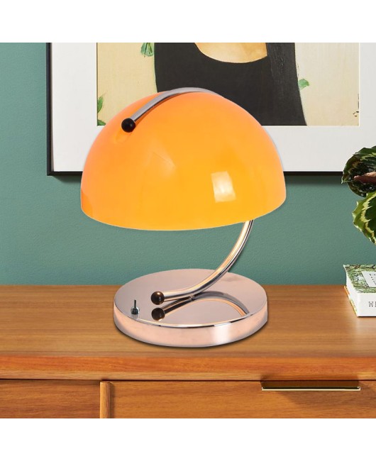 Danish vintage LED desk lamp, postmodern Bauhaus study decoration glass, orange bedroom headboard glass desk lamp