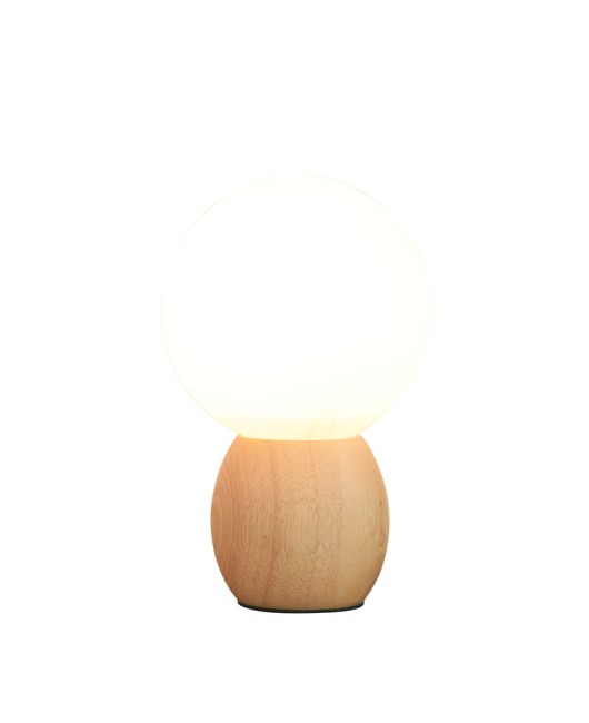 Manufacturer direct sales creative Nordic solid wood milk white glass ball table lamp, bedroom bedside lamp, study children's desk lamp