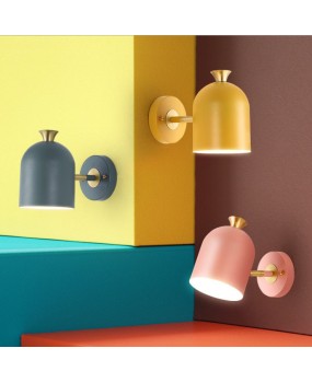 Macaron Single Head Bedroom Art Bedhead Nordic Wall Light Bedroom Dining Room Multi Color LED Wall Light Mirror Front Light
