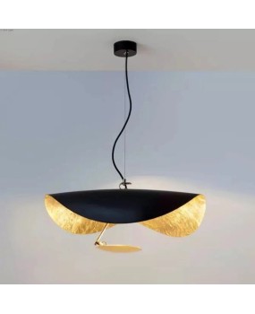 Lotus leaf LED pendant light fashion art Nordic personality creative exhibition hall Restaurant creative gold foil LED pendant light