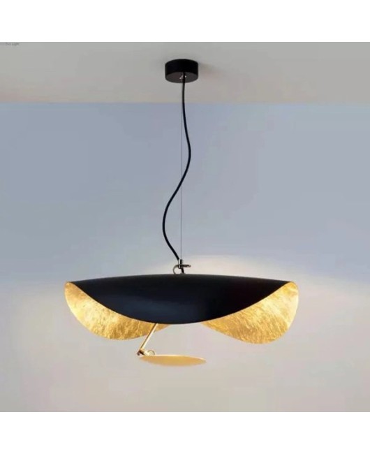 Lotus leaf LED pendant light fashion art Nordic personality creative exhibition hall Restaurant creative gold foil LED pendant light