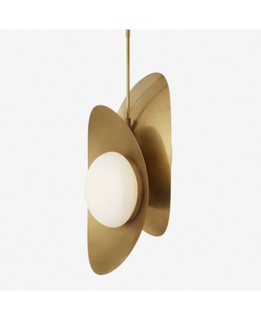 Creative metal design, postmodern pendant light, minimalist bedroom, bedside, living room, personalized dining room, small gold ingot pendant light