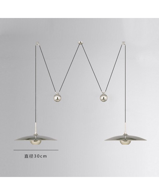 Modern minimalist and creative lifting restaurant, Nordic wrought iron designer model room, bar counter, Luo color electroplated LED pendant light