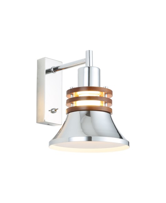 Bauhaus chrome bedroom rotatable bedside lamp, antique style solid wood living room foyer study background decorative wall lamp