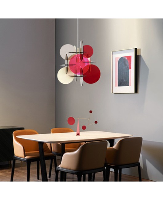Modern minimalist macaron colored acrylic puzzle pendant light, study light, balcony, homestay bedroom, bedside creative light