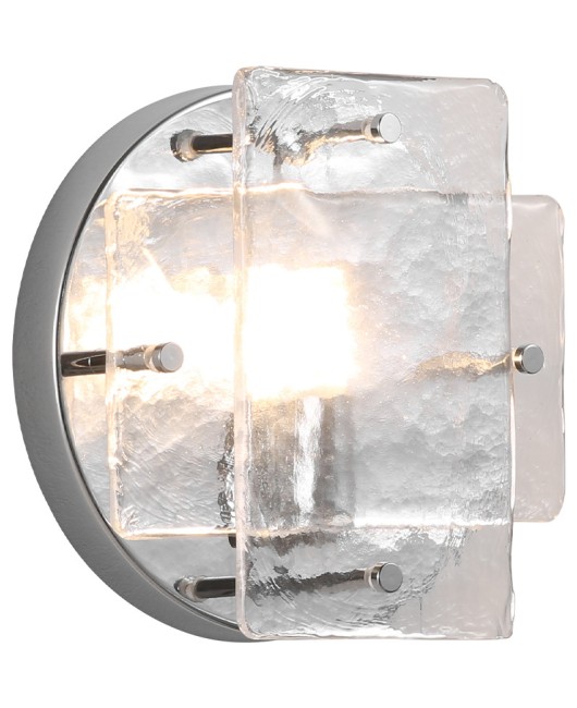 Bauhaus style minimalist ice glass wall lamp, modern light luxury, ancient residential corridor decoration, background wall lamp