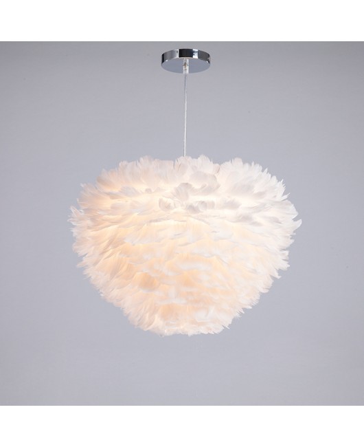 New Wholesale Nordic Simple White Feather Pendant, Modern, Warm, Personalized, Creative, Romantic, Wedding Bedroom Light