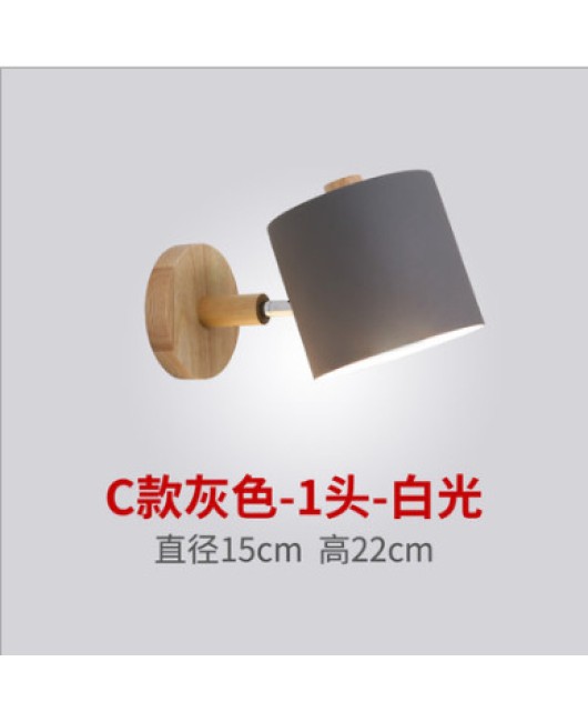 LED bedroom bedside wall lamp, Nordic minimalist macaron background wall lamp, creative aisle showcase color wall lamp