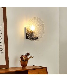Medieval minimalist belt wall lamp, atmospheric patterned glass bedroom bedside lamp, retro entrance hallway decorative lamp