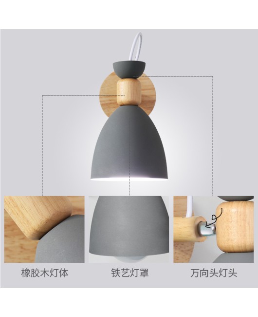 LED bedroom bedside wall lamp, Nordic minimalist macaron background wall lamp, creative aisle showcase color wall lamp
