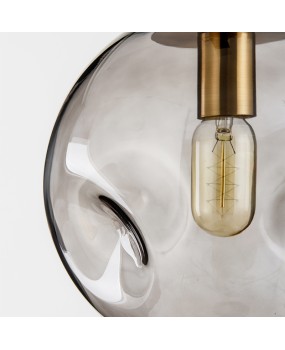 Nordic bar pendant light, simple modern bedroom bedside lamp, creative personality living room lamp, glass concave convex hanging lamp