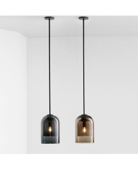 Nordic creative smoked brown double layered glass chandelier, hotel rooms, bedrooms, cafes, study rooms, designer chandelier