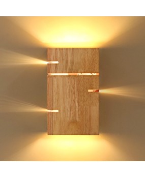 Creative Nordic wall lamp, wooden square box, wooden lamp, bedside bedroom lamp, aisle background wall, wooden atmosphere lamp
