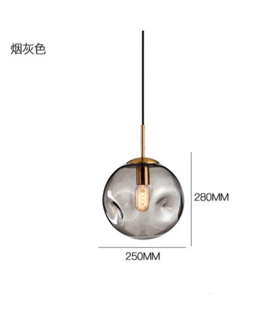 Nordic bar pendant light, simple modern bedroom bedside lamp, creative personality living room lamp, glass concave convex hanging lamp