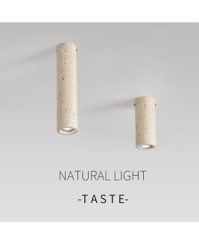 Japanese Wabi Sabi style yellow cave stone cylindrical ceiling light, modern and simple entrance hallway light, creative homestay retro lighting