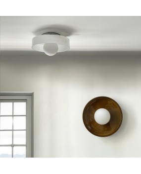 Modern minimalist medieval creative glass wall lamp balcony bedroom study bedside LED milk white ball suction wall dual-use lamp