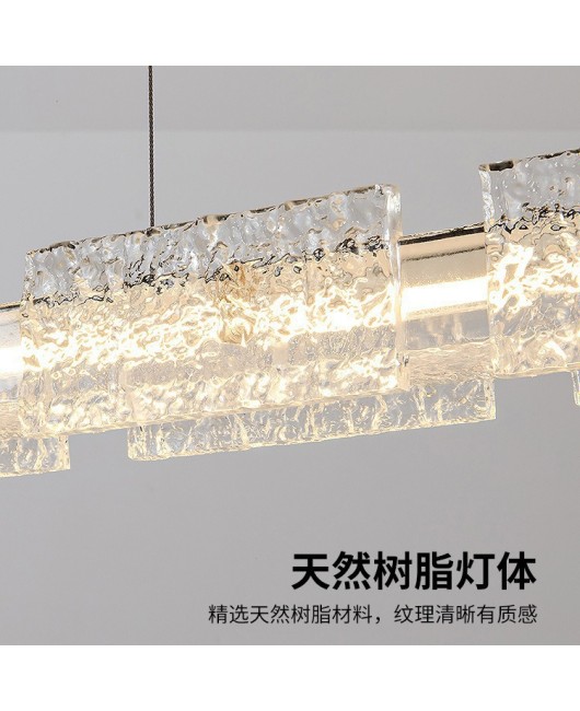 Italian minimalist new resin straight bar restaurant pendant light, modern minimalist dining room light, high-end light luxury dining table light