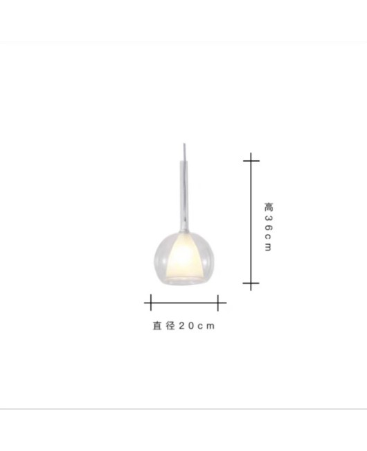 Modern and minimalist Italian designer restaurant pendant light, bar counter, bubble glass duplex staircase light, bedside small pendant light
