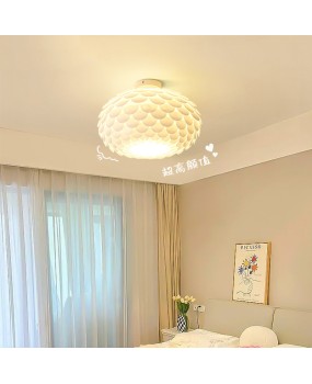 Bedroom ceiling light, modern and simple, master bedroom, study, warm French cream style lighting, creative feather room light