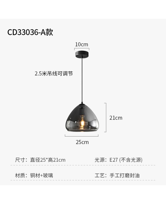 Italian minimalist bedside pendant light, luxurious and minimalist restaurant counter, personalized and creative decoration, high-end bedroom pendant light
