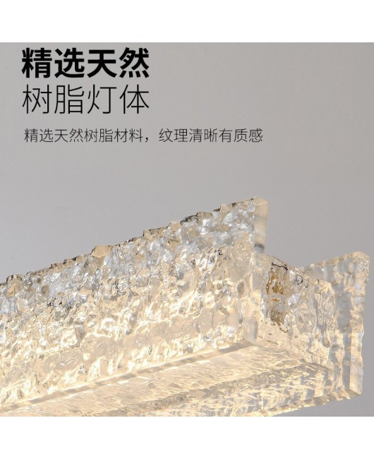 Italian minimalist new resin straight bar restaurant pendant light, modern minimalist dining room light, high-end light luxury dining table light