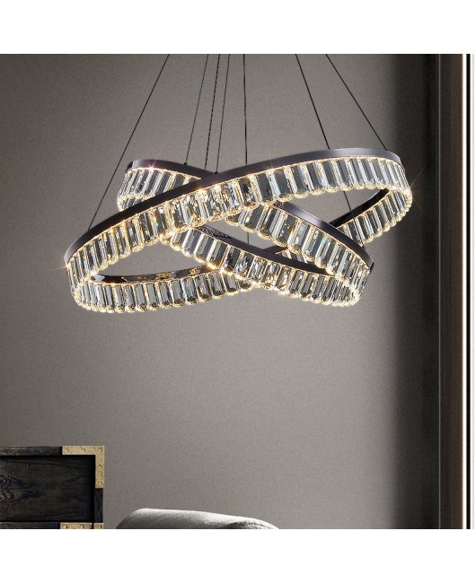 Postmodern luxury crystal chandelier, living room light, black designer, high-end and atmospheric bedroom dining room light, decorative lighting fixtures