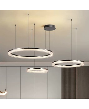 Living room pendant light, simple, modern and atmospheric. 2024 new lighting fixtures. Nordic bedroom dining room light, circular living room main light