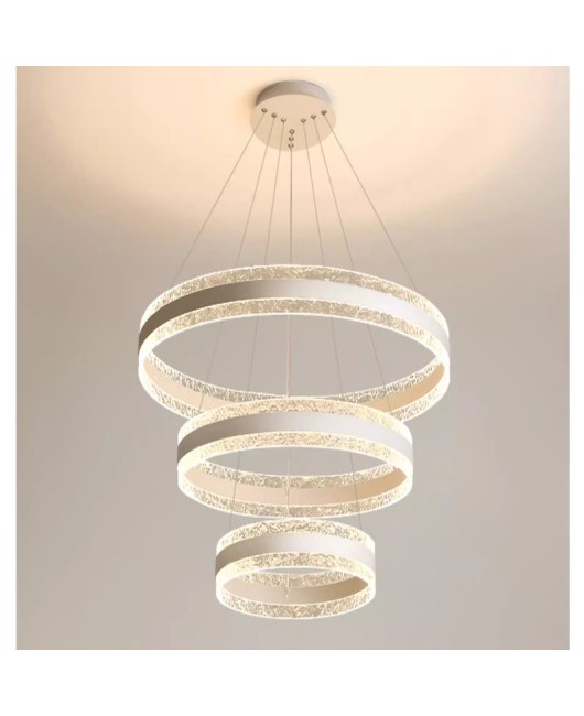 Living room light full spectrum eye protection light, modern and simple Nordic light luxury circular dining room pendant light, LED high color rendering light