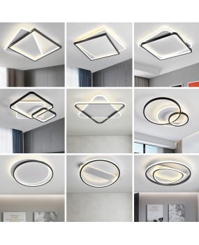 Master bedroom lamp, minimalist modern LED home ceiling lamp, Nordic minimalist living room lamp, book room square lamp