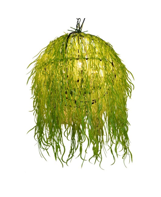 Industrial style retro walnut music restaurant bar plant flower pendant light creative green plant circular art pendant light