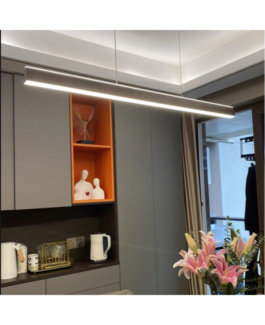 Modern, minimalist and atmospheric one character restaurant pendant light, minimalist dining table, bar counter, Italian style island table, LED strip, internet famous lighting fixtures