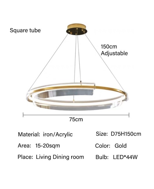 Living room pendant lamp designer circular LED light luxury internet famous restaurant atmospheric simple post-modern bedroom pendant lamp
