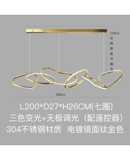 Postmodern minimalist restaurant lights, bar counter, front desk, hotel model room, villa designer, circular ring, light luxury, creative pendant light