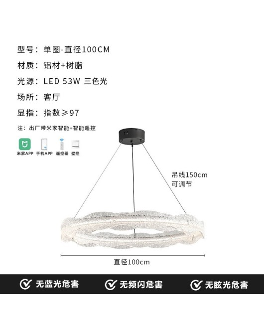 Italian minimalist high-end wave restaurant pendant light strip designer 2024 new island table lighting fixture