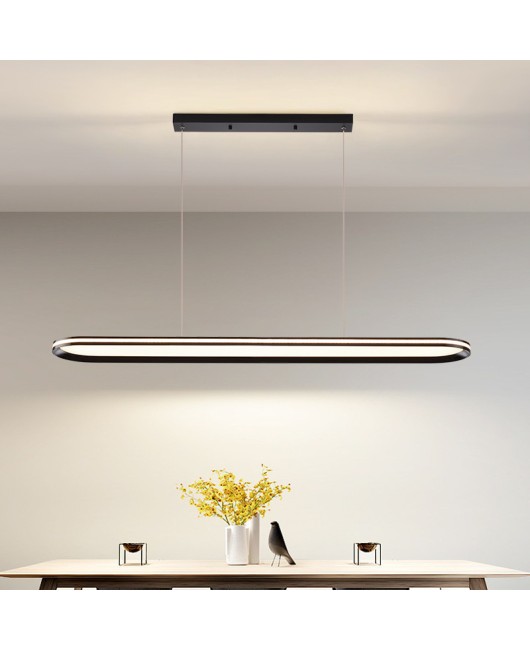 Simple and modern full spectrum eye protection long bar restaurant pendant light, Nordic creative dining table bar desk lamp, dining room Zhongshan lighting fixture