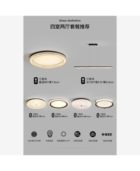 All copper living room light luxury high-end feeling ceiling light Italian minimalist living room main light modern minimalist new whole house light