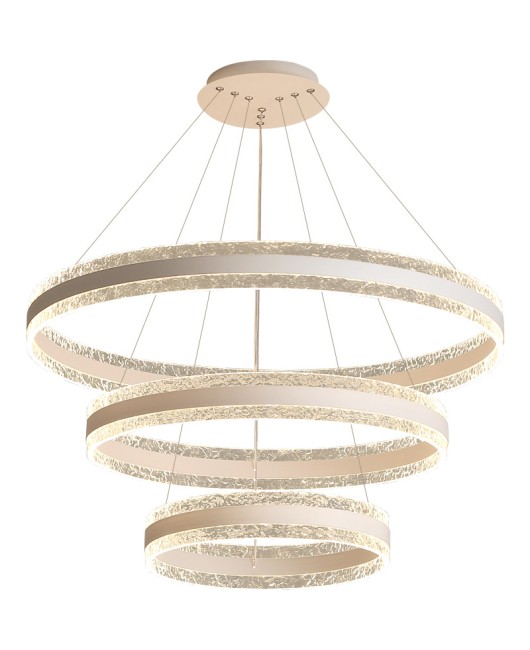 Living room light full spectrum eye protection light, modern and simple Nordic light luxury circular dining room pendant light, LED high color rendering light