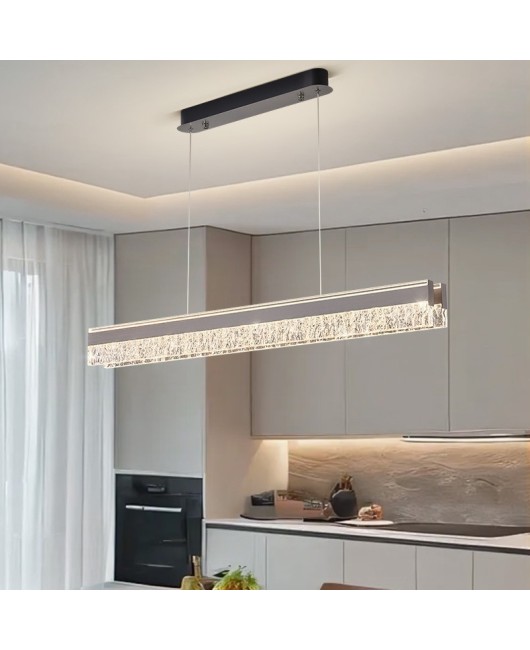 Modern minimalist restaurant pendant light, personalized and creative LED Nordic minimalist straight dining table, bar counter, light luxury pendant light