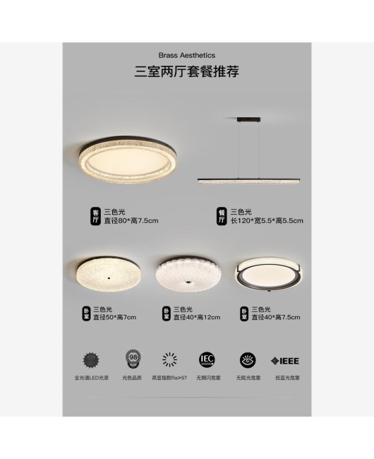All copper living room light luxury high-end feeling ceiling light Italian minimalist living room main light modern minimalist new whole house light