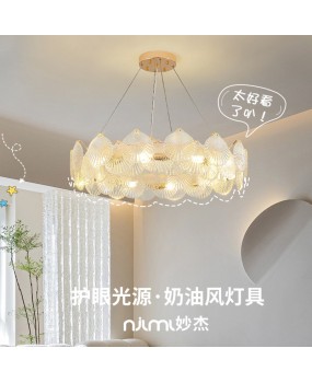 French cream style living room pendant light, modern minimalist dining room, light luxury master light, bedroom, internet famous shell light, new lighting fixtures