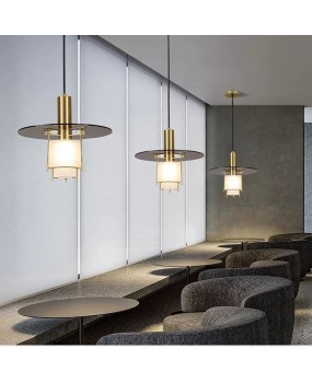 Minimalist modern hotpot restaurant, catering restaurant, creative bedside UFO pendant light, coffee shop, bar counter, single head pendant light