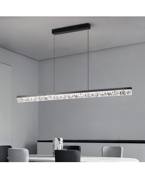 2024 aluminum restaurant pendant light, long strip, modern, simple, light luxury dining table, island table lamp, front desk, bar counter, straight light fixture