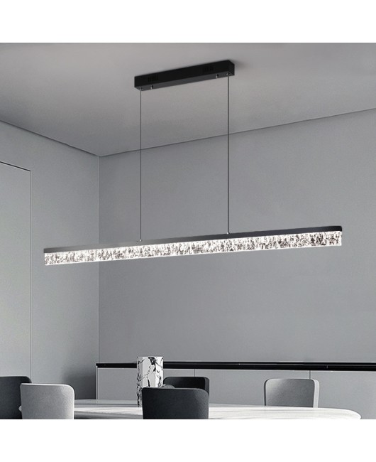 2024 aluminum restaurant pendant light, long strip, modern, simple, light luxury dining table, island table lamp, front desk, bar counter, straight light fixture