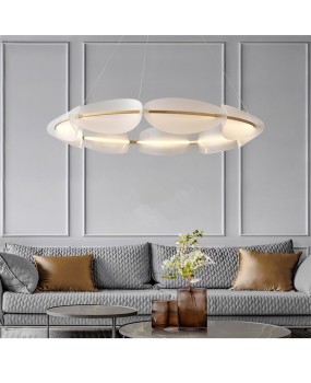 New acrylic living room minimalist design creative personality dining room bedroom model room circular petal pendant light