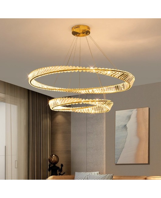 Living room pendant light, Nordic luxury designer style crystal light, duplex hall, post-modern minimalist dining room, bedroom lighting fixtures